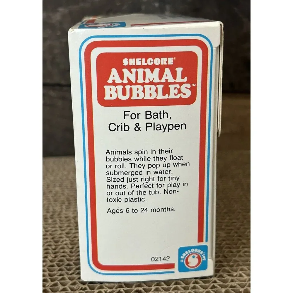 VTG Sealed 1985 Shelcore 3 Pack Spinning Plastic Animal‎ Bubbles Ball Bath Toys